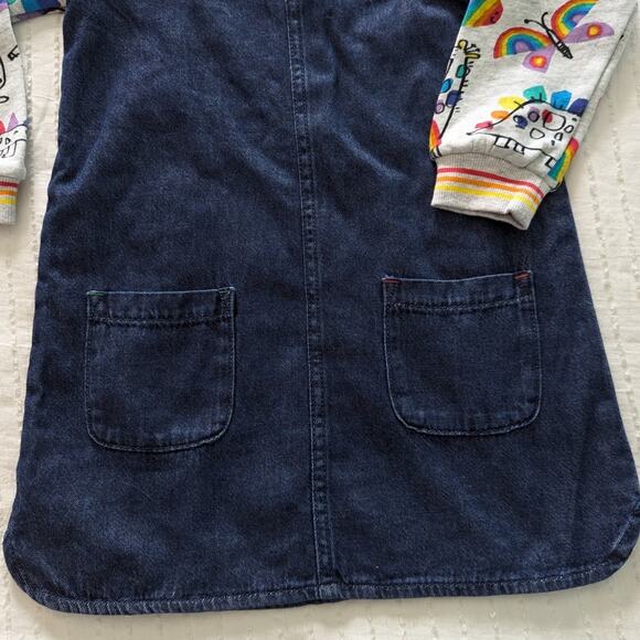 NWOT NEXT Girls Denim Rainbow Dress size 5 - Picture 3 of 5
